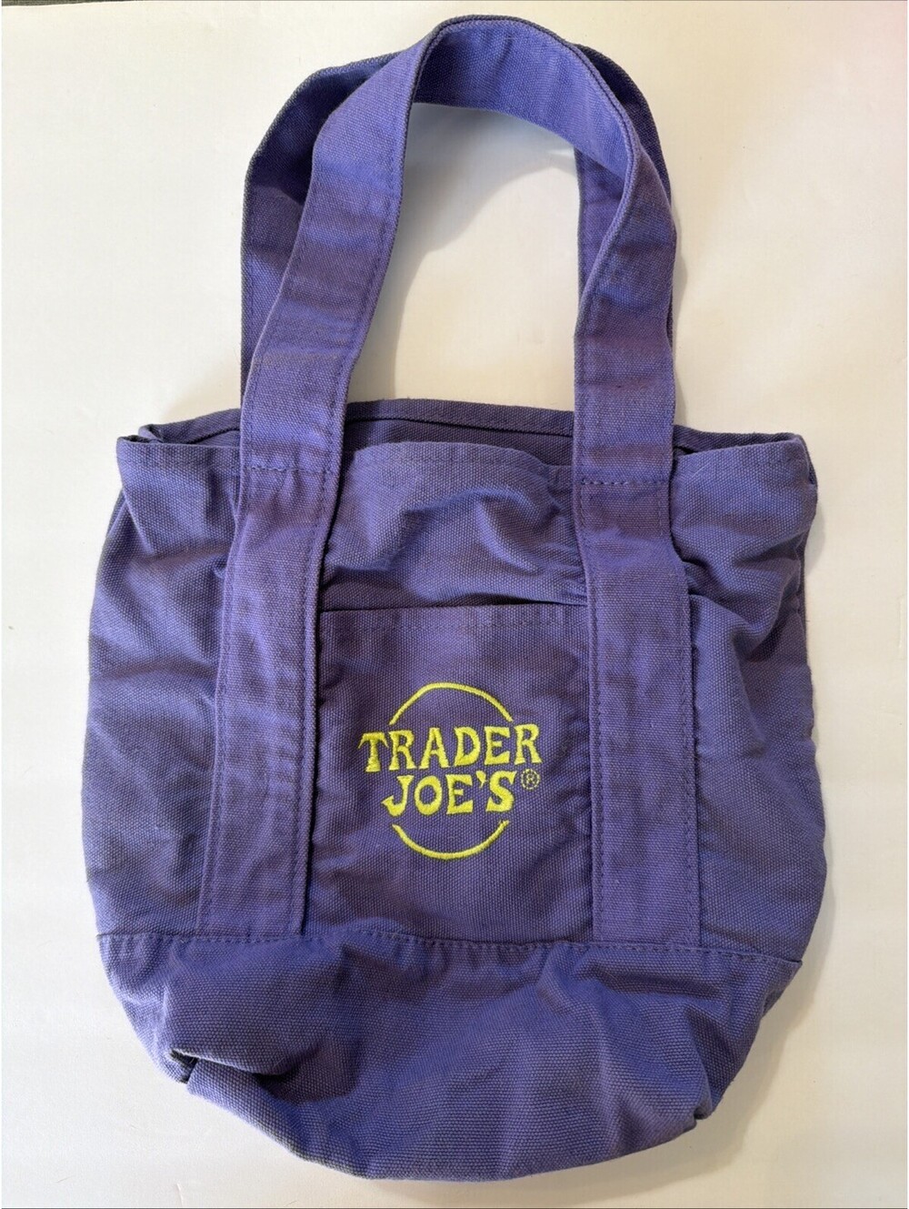 Trader Joe’s Mini Canvas Tote Bag Purple Halloween